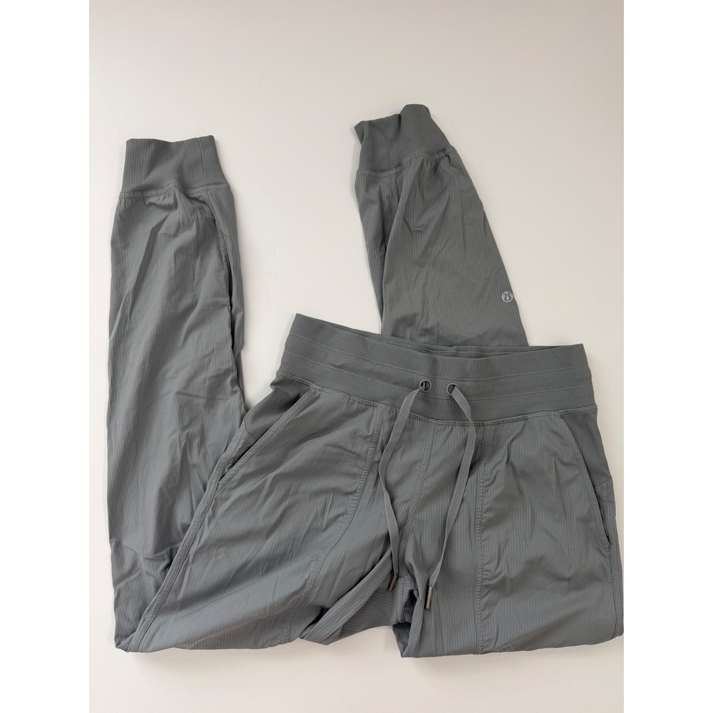 Lululemon Dance Studio Mid-Rise Jogger Grey Pinstripe Size 4 Swift Fabric